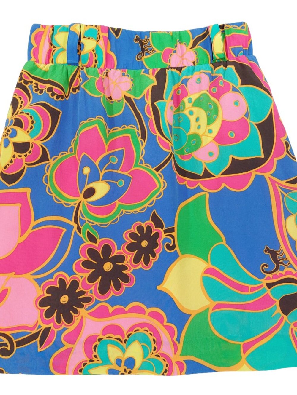 Lilly Pulitzer 100% Silk Mini Skirt Womens XS, Lined, Floral Print, Pockets